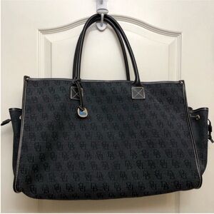 Dooney & Bourke Signature Jacquard Large Bag Canvas Tote Made In USA Vintage